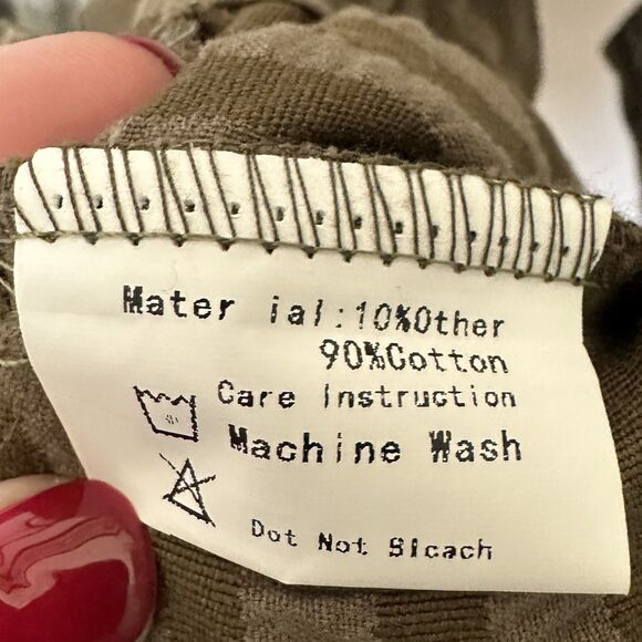 Mordenmiss Tunic Top Lg Green Striped Button Up Long Line Lagen - Picture 4 of 6